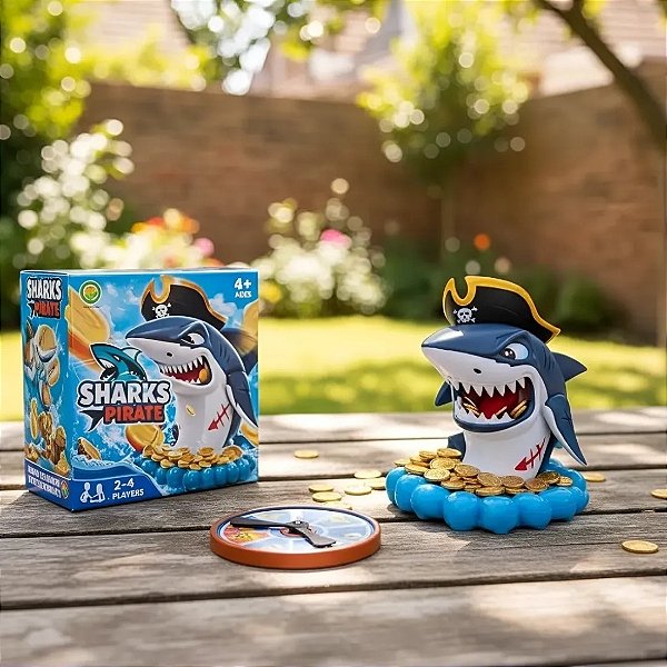 Jogo Tubarão Pirata Infantil De Mesa Shark Game