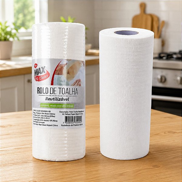 Rolo De Toalha Reutilizável De Papel Com 83 Folhas Multiuso
