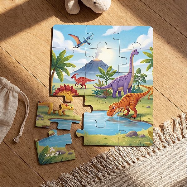 Quebra-cabeça Infantil Dinossauros 15 Peças Educativo