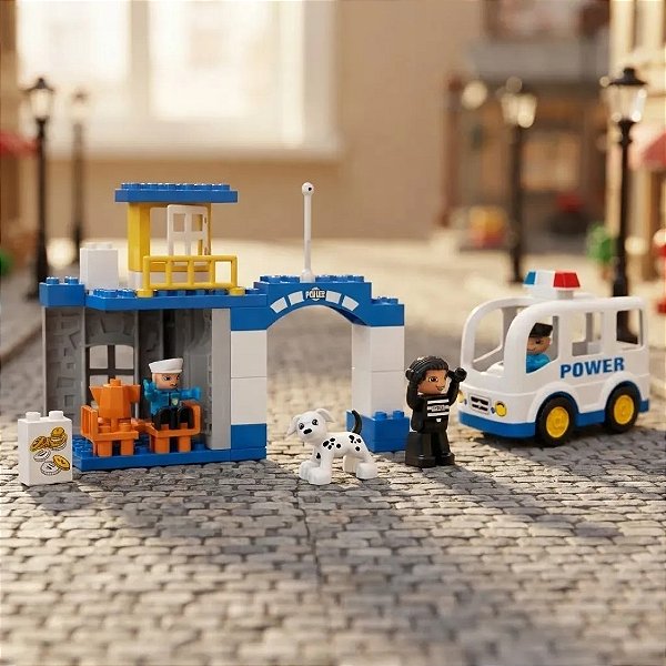 Blocos Grande De Montar Polícia 36pç Infantil Educativo