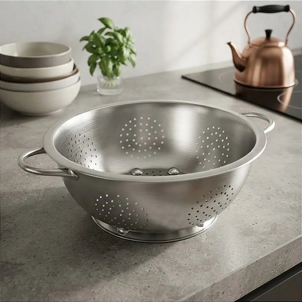 Escorredor De Massa E Macarrão Em Aço Inox Macarrao Metal
