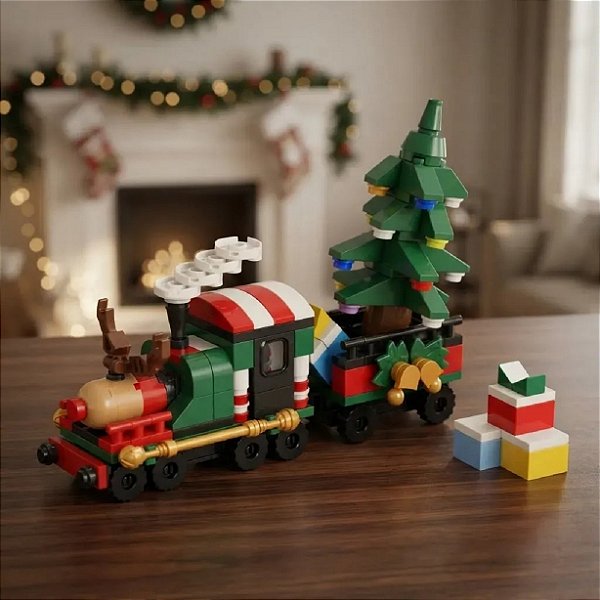 Blocos De Montar Trem De Natal Criativo Infantil