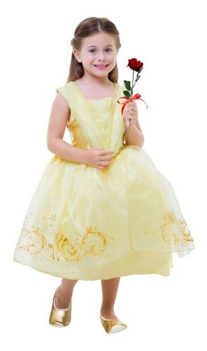 Vestido de deals princesa amarelo infantil