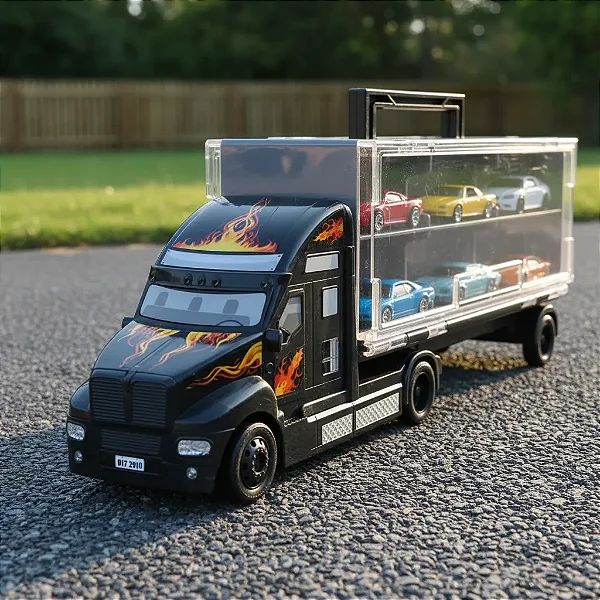 Mini Carreta com 6 Carrinhos Infantil Caminhão