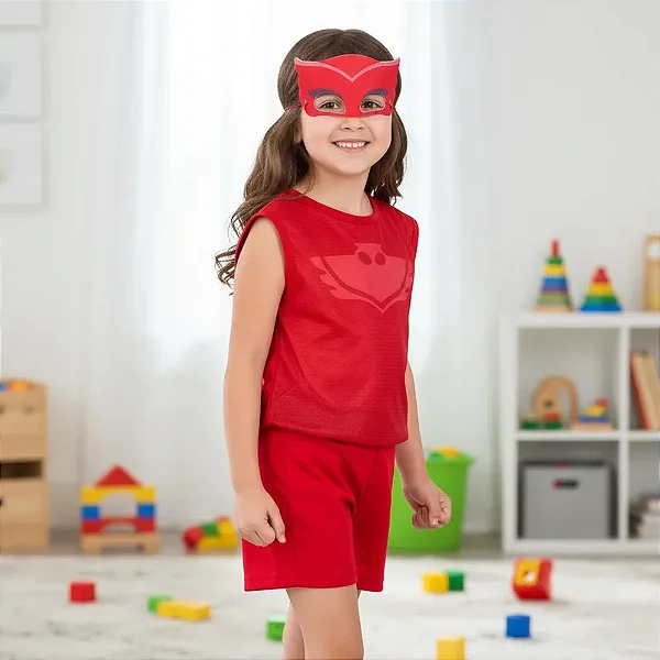 Fantasia PJ Masks Menina Corujita Owlette Regata