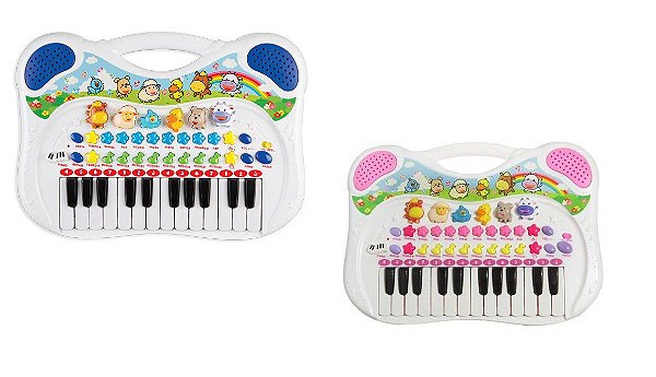 Piano Teclado Musical Infantil Fazendinha Imita Bichinhos