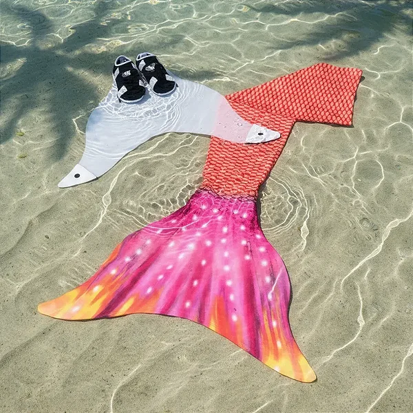 Cauda de Sereia Completa Confortável p/ Nadar Nadadeira Eloá