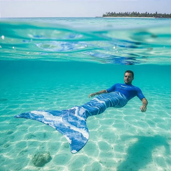 Cauda Tritão Super Conforto Menino Peixe Cauda Sereia