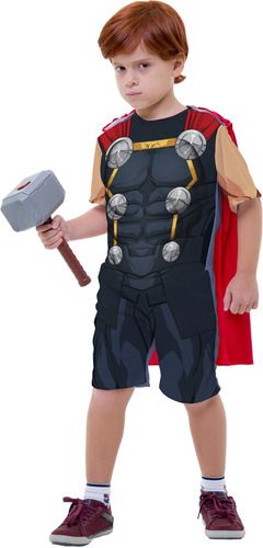 Fantasia Thor com Capa Martelo Infantil Original
