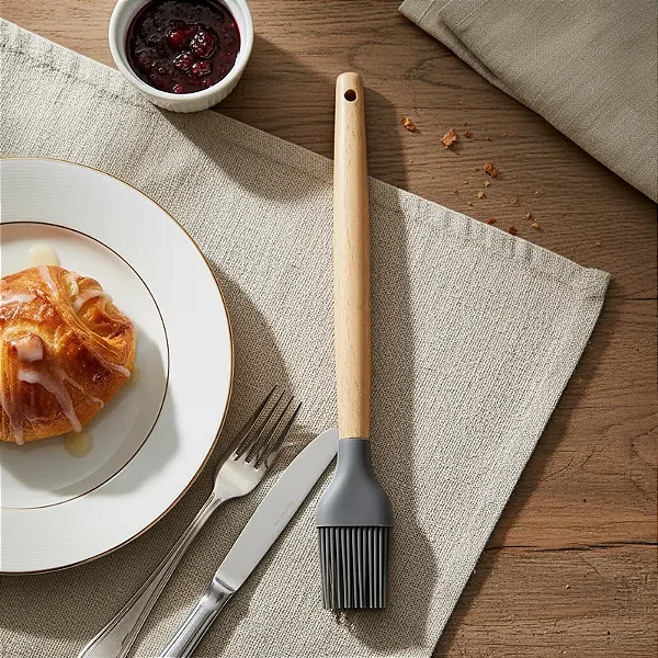 Pincel Silicone Cabo Madeira
