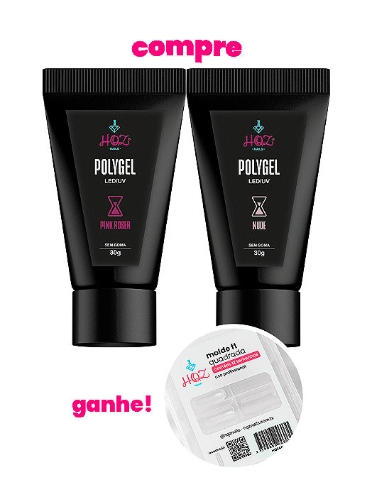 compre 2 polygéis hqz e ganhe 1 molde f1