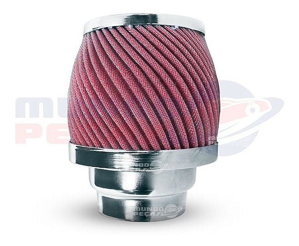 Filtro De Ar Esportivo Duplo Fluxo 62mm 72mm Vermelho
