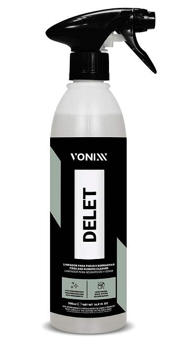 Produto Para Limpar Pneu Plástico Borracha Delet Vonixx 500ML