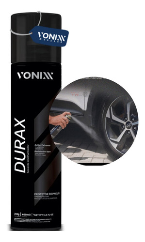 Durax Aerosol 400ml Brilho Extremo Pneu Pretinho Selante Cor