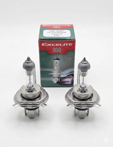 Par De Lampadas Excelite H4 12v 60/55w Standard Halogena
