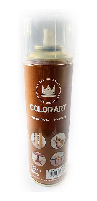 Spray Verniz Brilhante Para Madeira Colorart 300ml