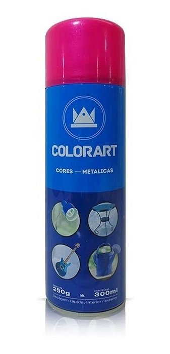 Tinta Spray Rosa Metálico Colorart 300ml