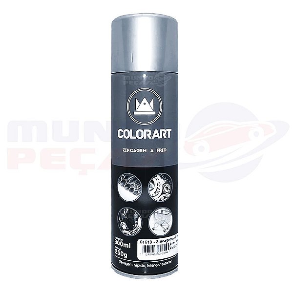 Tinta Spray Zincagem A Frio Colorart 300ml - Evita Corrosão
