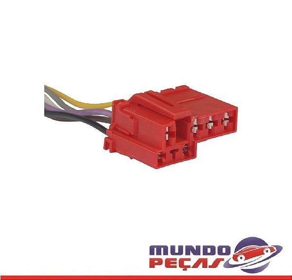 Chicote do Botão do Vidro Elétrico Gol Gv - 6 Vias - Fêmea - Uni