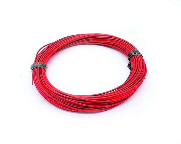 Fio Cabinho Flexível Listrado Vermelho/Preto 1,00mm Cobre TC CABOS