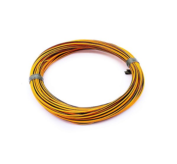 Fio Cabinho Flexível Listrado Laranja/Preto 1,50mm Cobre TC CABOS
