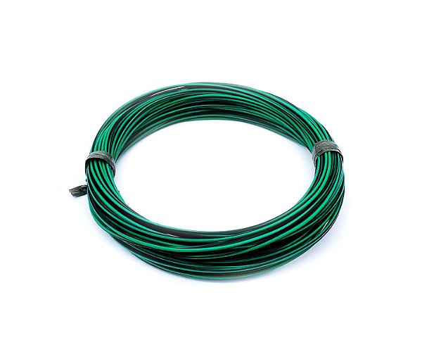 Fio Cabinho Flexível Listrado Verde/Preto 1,50mm Cobre TC CABOS