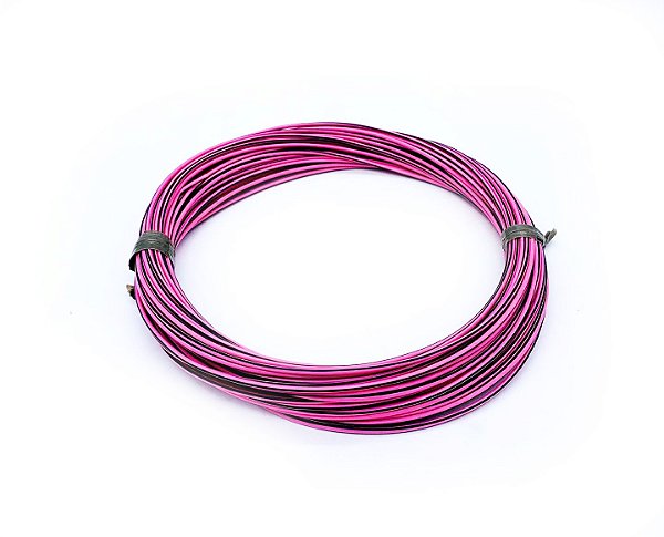 Fio Cabinho Flexível Listrado Rosa/Preto 1,50mm Cobre TC CABOS