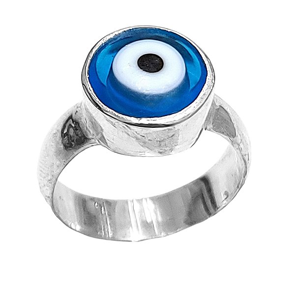 Anel de prata 925 olho grego - Blue Stone