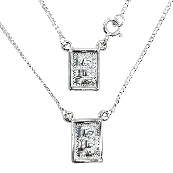 Escapulário de Prata Anjo da Guarda 45cm