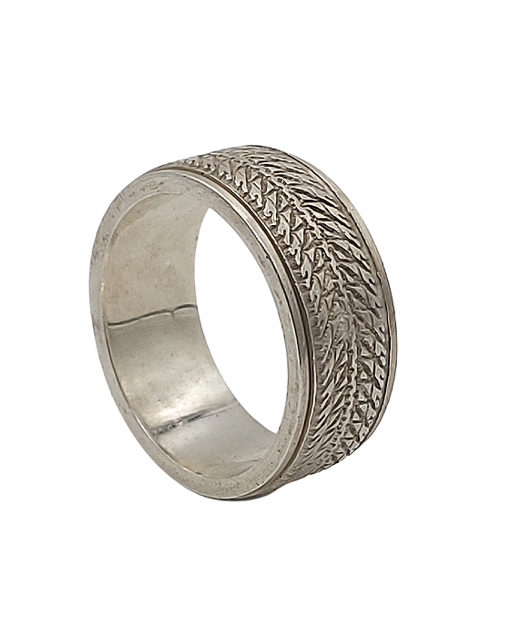 Anel Masculino de Prata com Textura