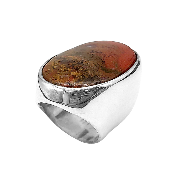 Anel de prata 925 com Jaspe de sangue