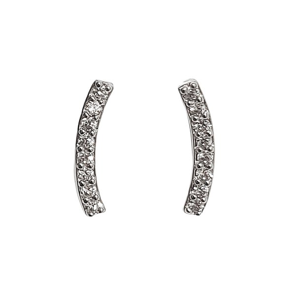 Brinco ear cuff em prata com ródio e zircônias