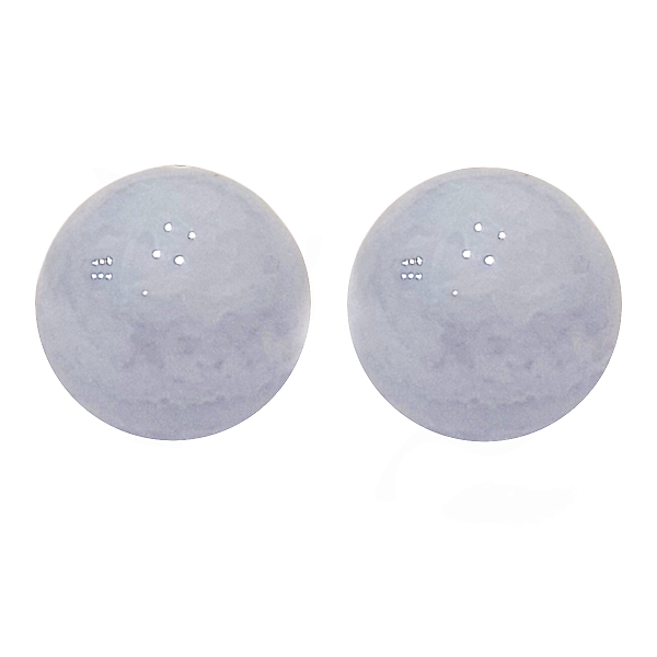 Brinco de bola 8,5mm de prata com calcedônia