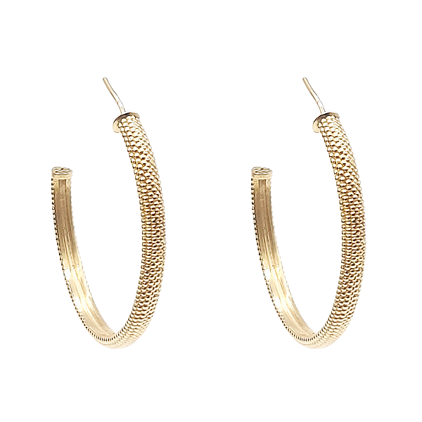 Brinco argola grande em prata 925 com banho de ouro amarelo