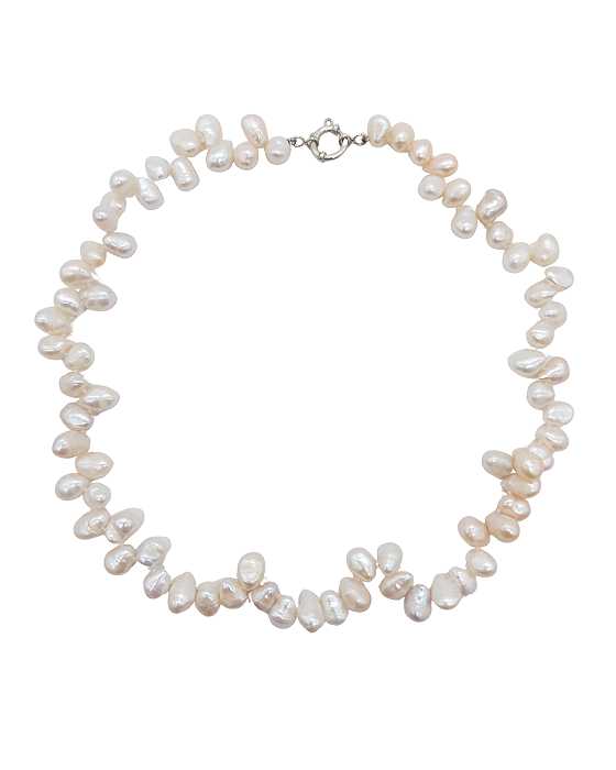 Colar de Pérolas Naturais com Fecho Boia