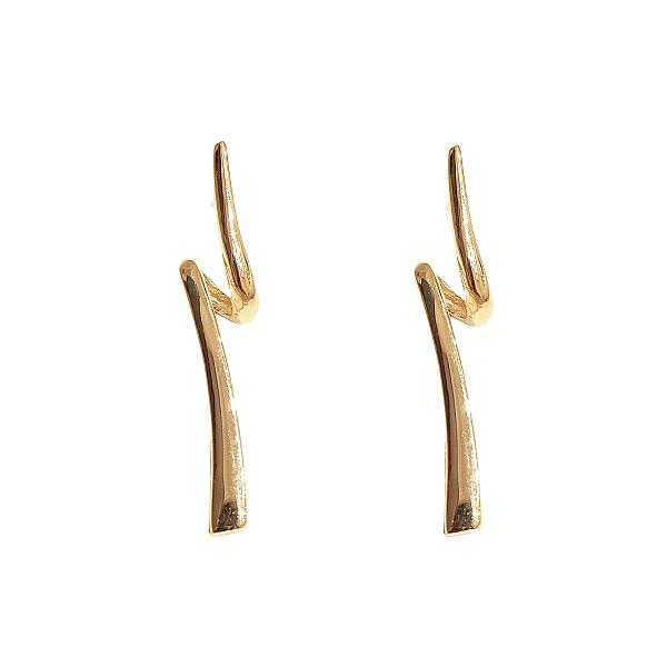 Brinco torcido em prata 925 com banho de ouro amarelo 18k