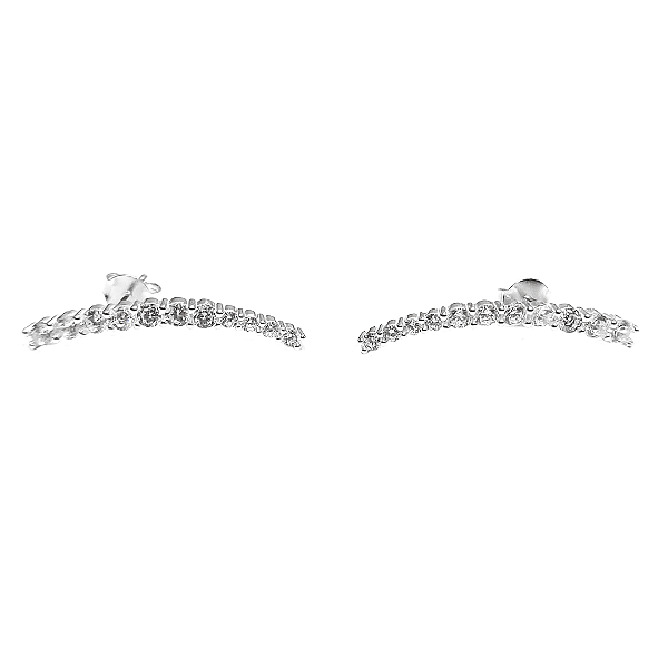 Brinco ear cuff de prata 925 e zircônias