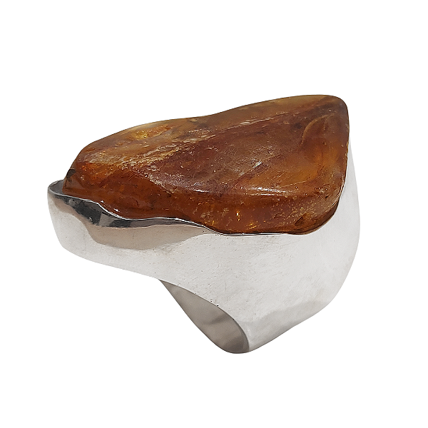 Anel de Prata com Âmbar