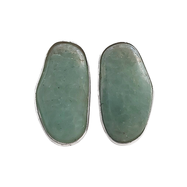 Brinco de pressão de prata 925 com ágata verde