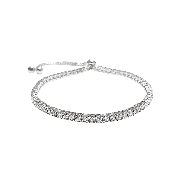 Pulseira riviera com prata e fecho deslizante