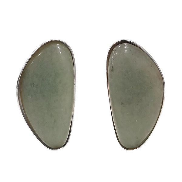 Brinco 4cm em prata 925 com quartzo verde