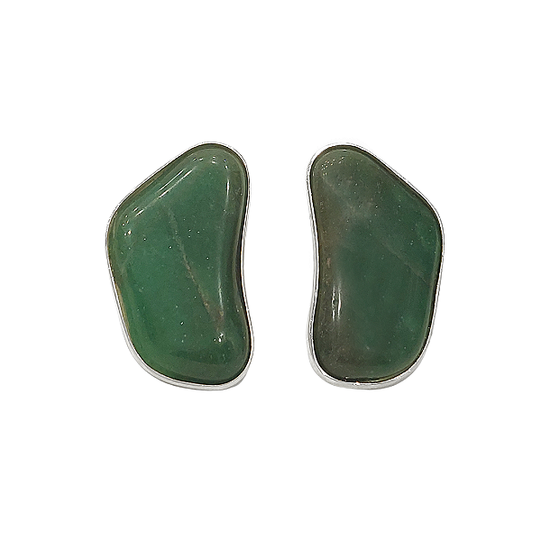 Brinco 4,4cm em prata 925 com quartzo verde