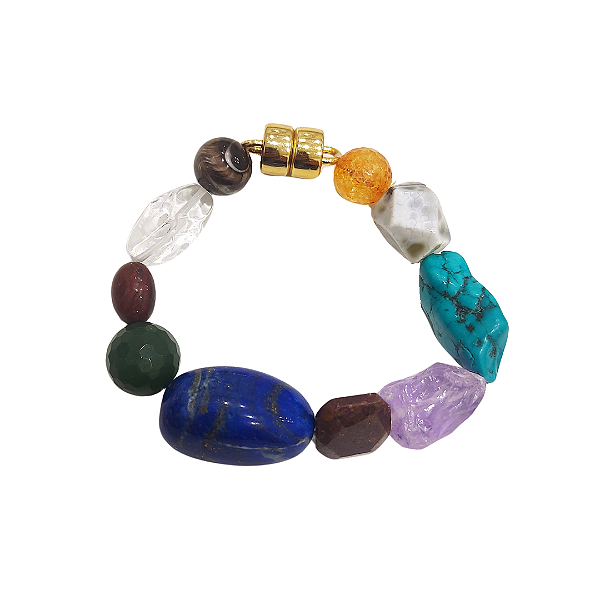 Pulseira 19,5cm mix de pedras