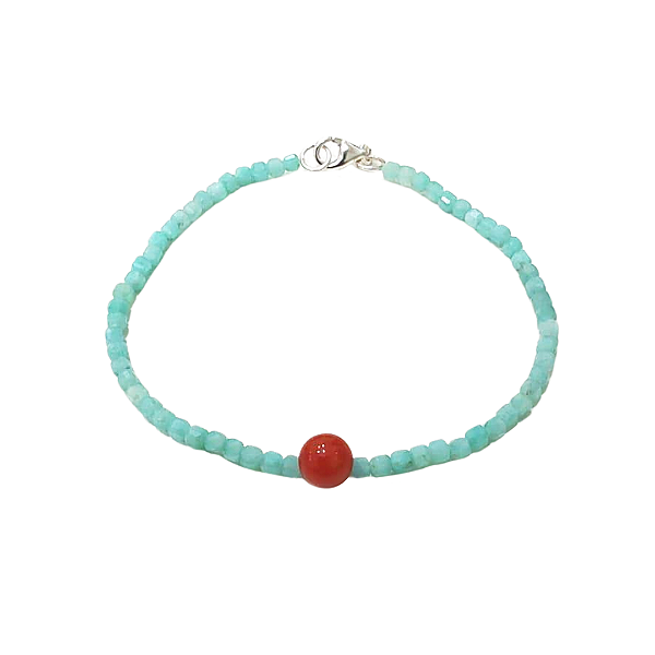 Pulseira de pedras naturais jaspe e amazonita