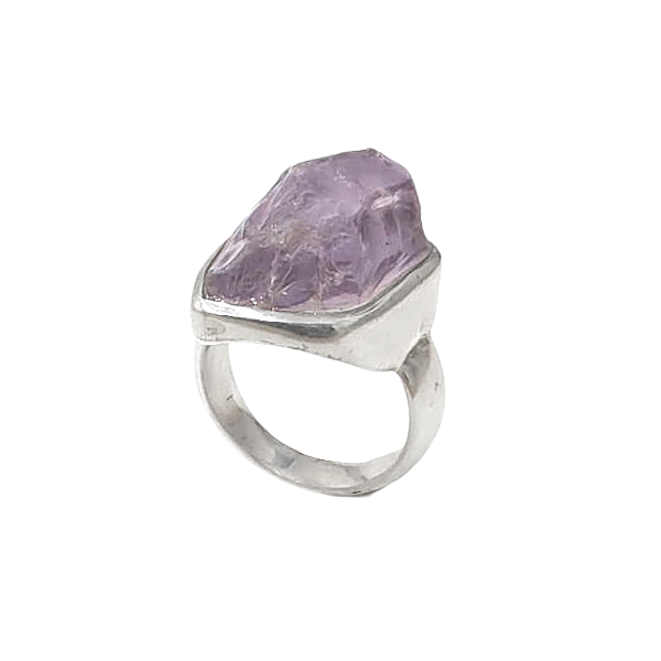 Anel de prata 925 com pedra natural ametista