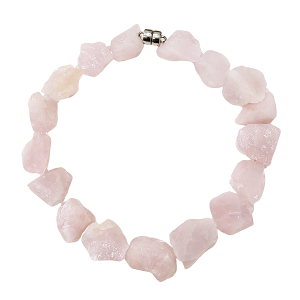 Colar 48cm de pedra natural quartzo rosa
