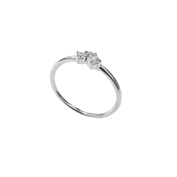 Anel delicado de prata 925 com zircônias