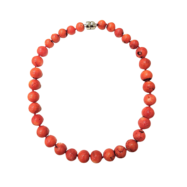 Colar 54cm de coral laranja