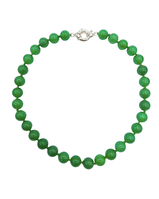 Colar de Ágata Verde com Fecho de Boia
