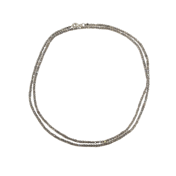 Colar 74cm longo com pedra labradorita